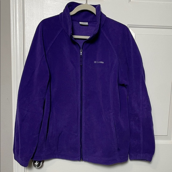Columbia Purple Fleece Jacket Zip front 2X Womens  Viking MN  LSU Kansas State - Picture 1 of 11